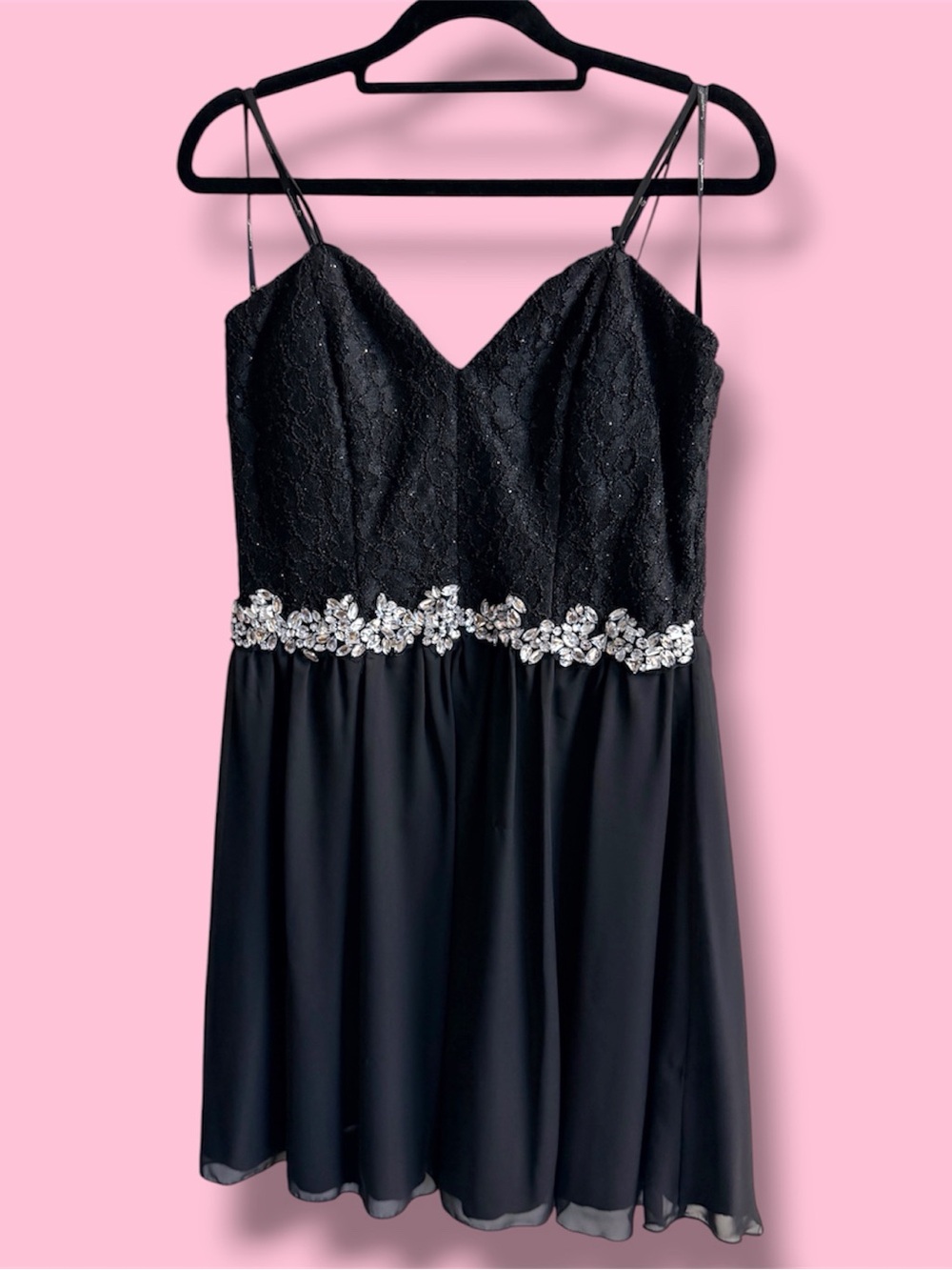 Black Mini Evening Dress with Decorative Waist Detail #23